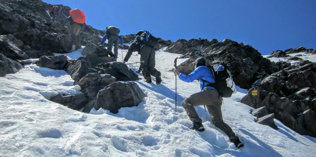 Nordseite vom Monte Cinto. Noch viel Schnee